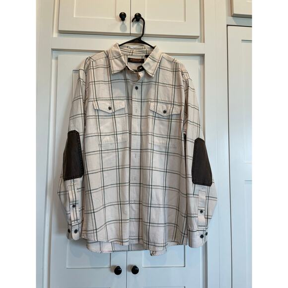 Ridgecut Toughwear tan/green plaid button workshirt elbow patch XL 100% cotton - Picture 12 of 12